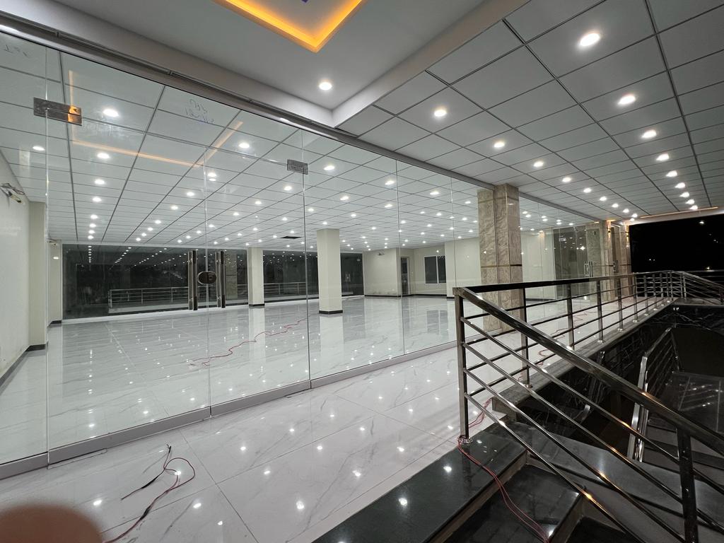 Karachi Office construction - Multi-story stairs and steel railing detail